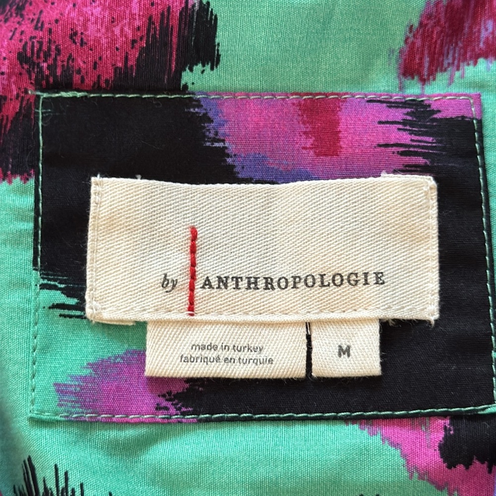 Anthropologie Mint Green Maxi Dress with Purple & Black Floral Print - Picture 16 of 16